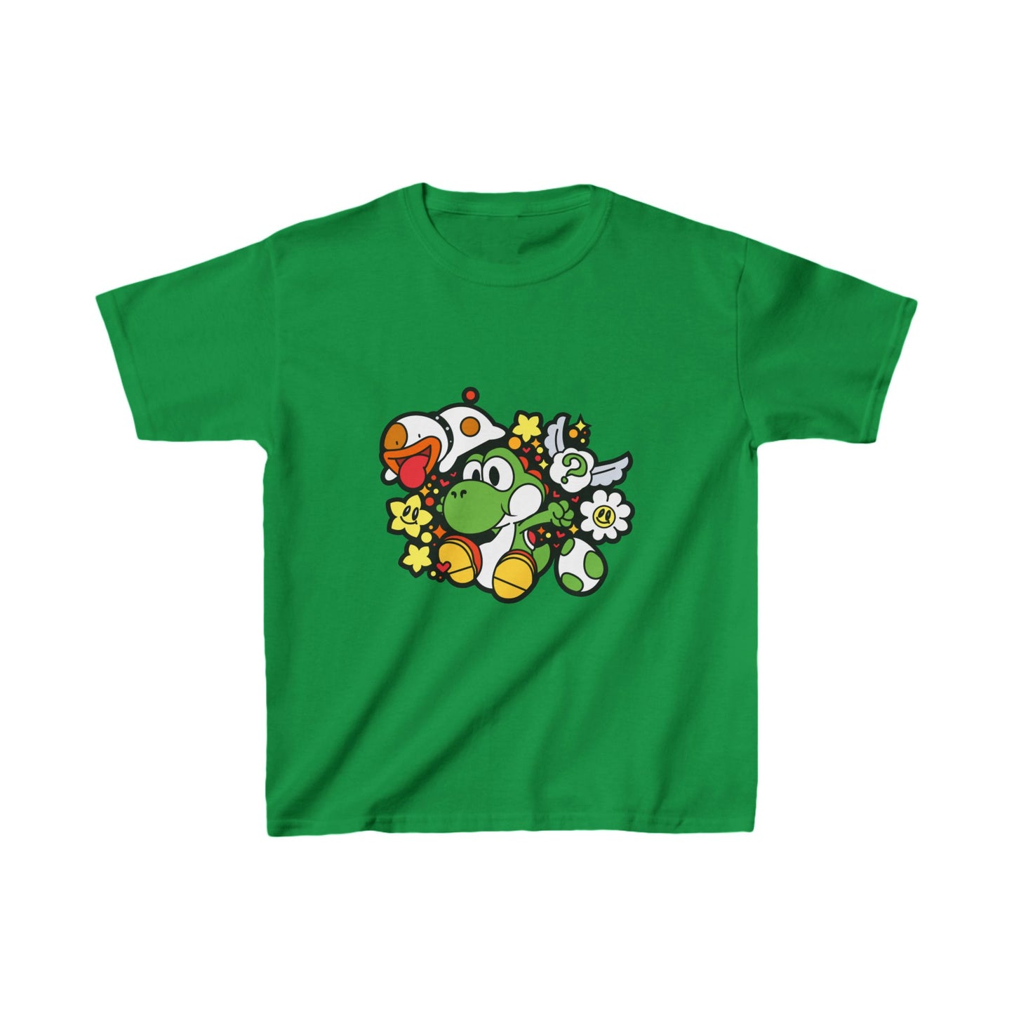 Green Playful Dino | Kids Heavy Cotton Tee