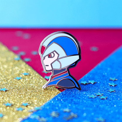 Golden Mega Copy Super Robot Hero Enamel Pin | Retro-Inspired Collectible