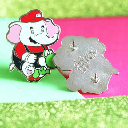 Chibi Elephant & Dino Duo Enamel Pin | Adventure-Inspired Collectible