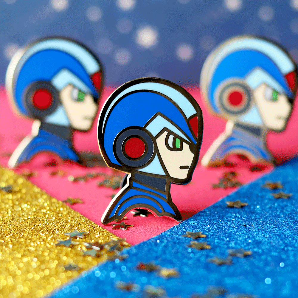 Golden Mega X Hero Guardian Enamel Pin | Adventure-Inspired Collectible