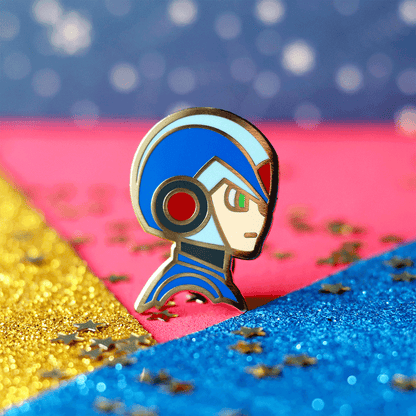 Golden Mega X Hero Guardian Enamel Pin | Adventure-Inspired Collectible