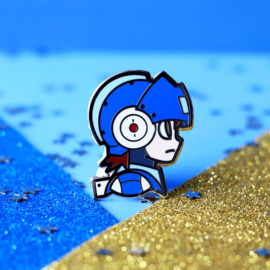 Golden Mega Hero Enamel Pin | Retro Adventure-Inspired Collectible