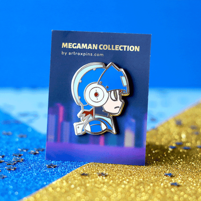 Golden Mega Hero Enamel Pin | Retro Adventure-Inspired Collectible