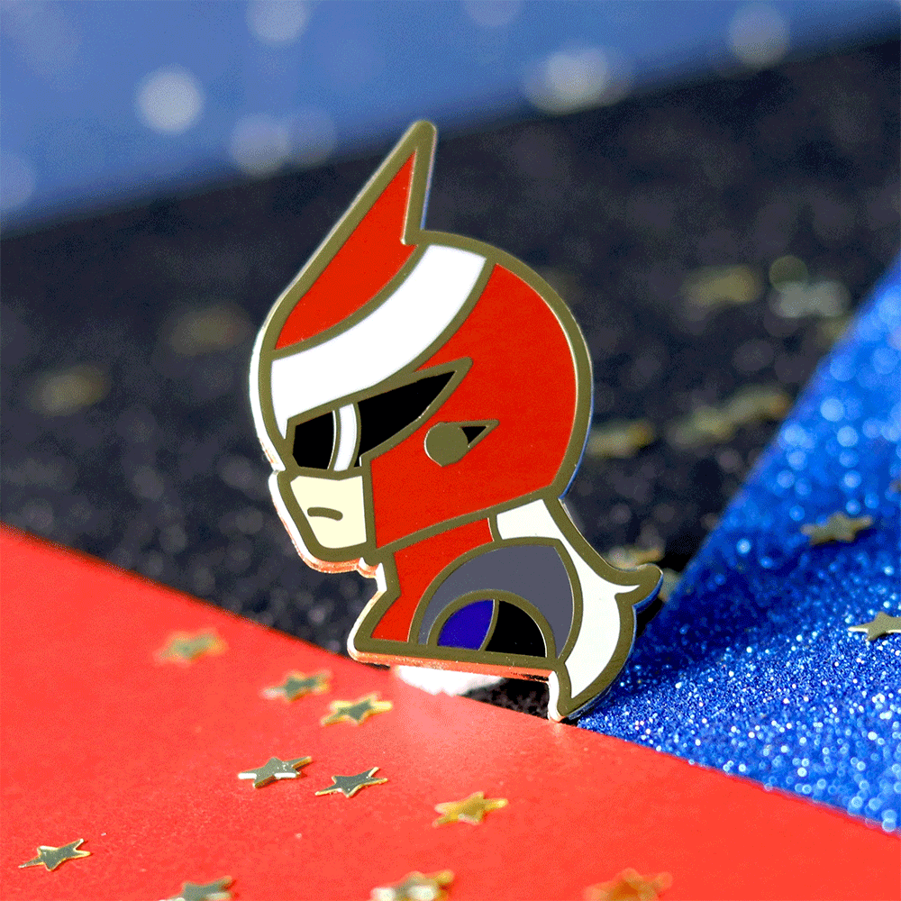 Golden Net Proto Hero Enamel Pin | Futuristic Adventure-Inspired Collectible