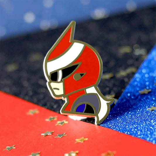 Golden Net Proto Hero Enamel Pin | Futuristic Adventure-Inspired Collectible