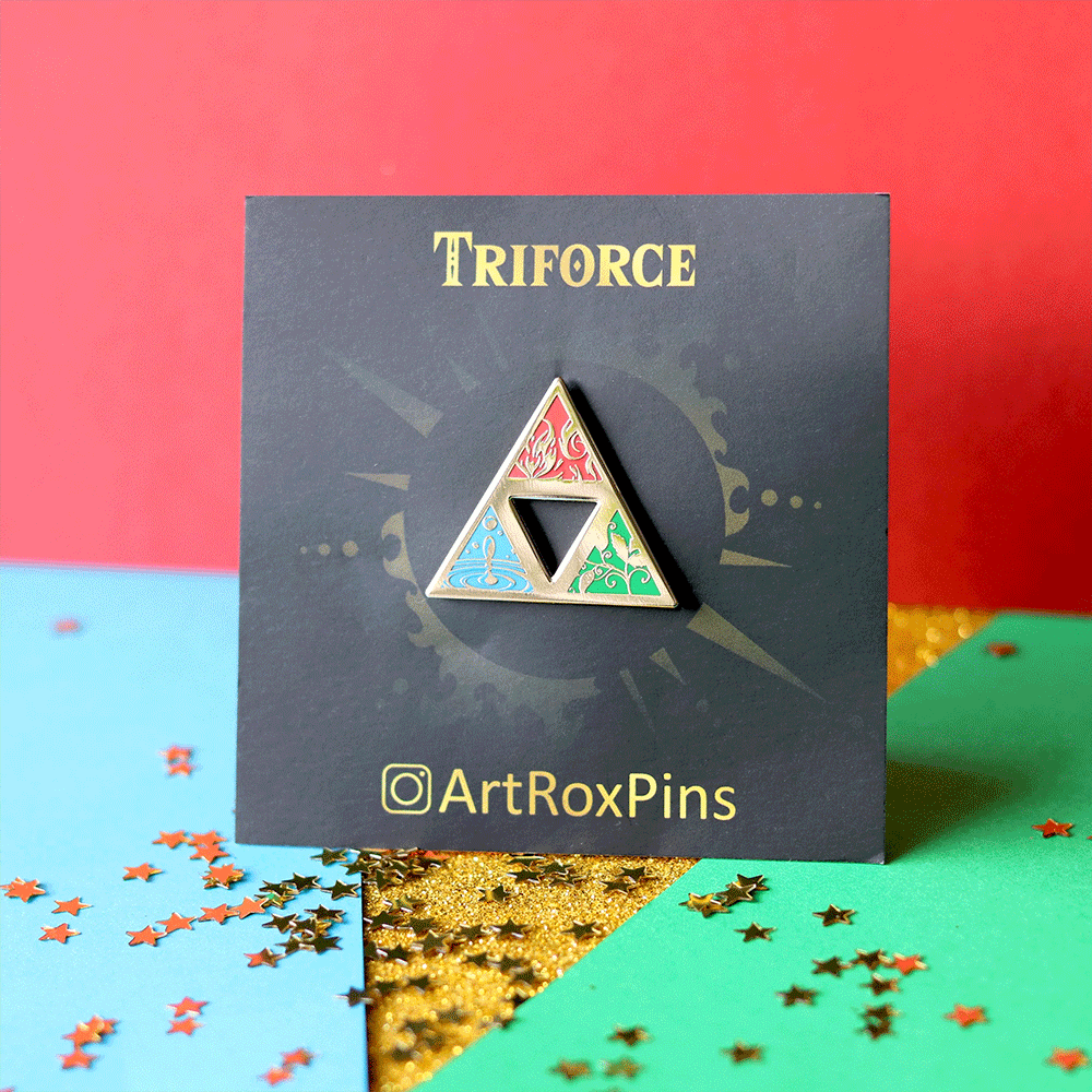 RESTOCK/PREORDER | Golden Power Triangle Enamel Pin | Mystical Adventure-Inspired Collectible