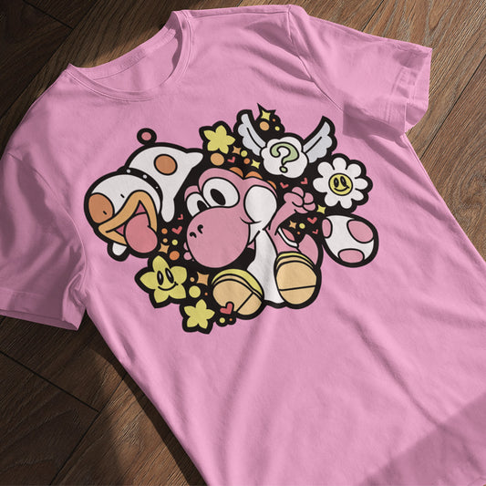 Pink Playful Dino | Unisex T-Shirt