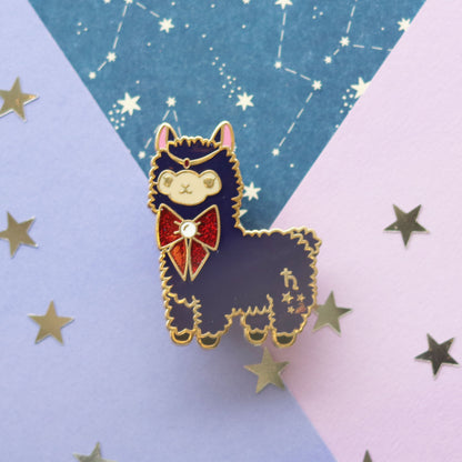 Silent Guardian Alpaca Enamel Pin | Magical Adventure-Inspired Collectible