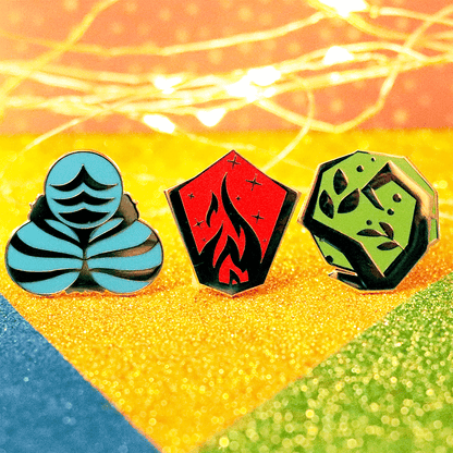 Elemental Stones of the Realms Enamel Pin Set | Magical Adventure-Inspired Collectible