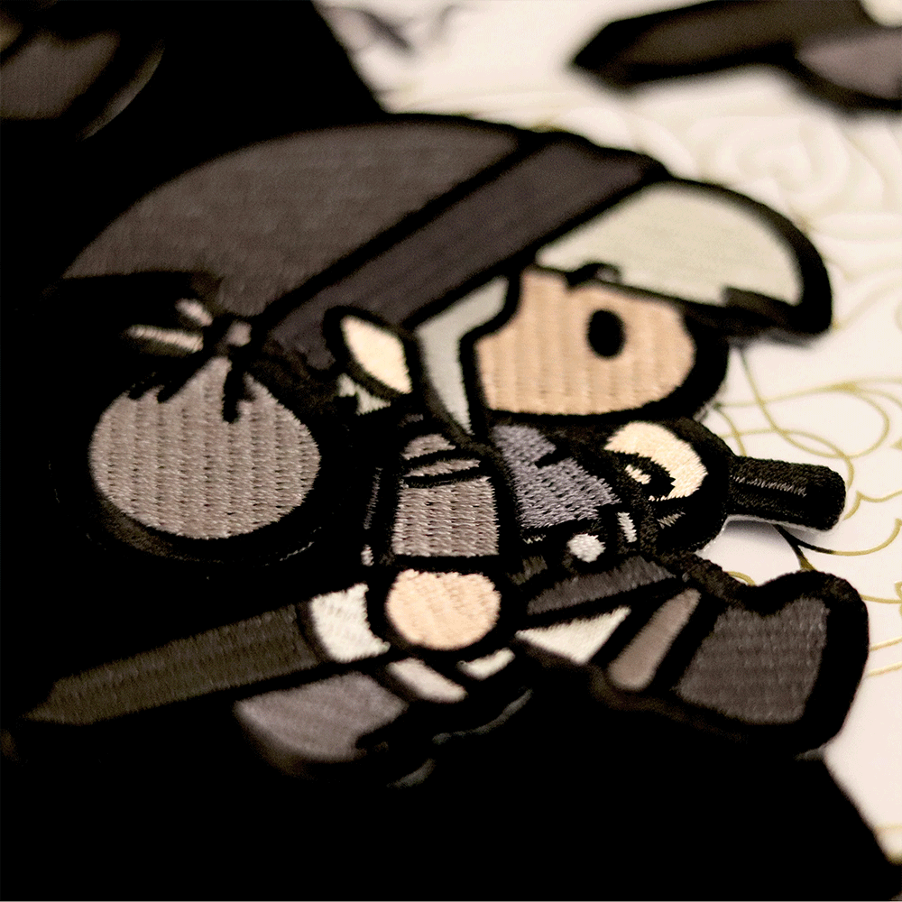 Dark Heroic Elf Chibi | Adventure-Inspired Embroidery Patch