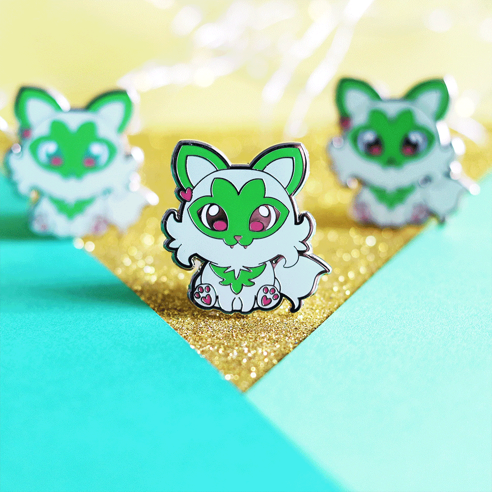 Floral Feline Guardian Enamel Pin | Adventure-Inspired Collectible