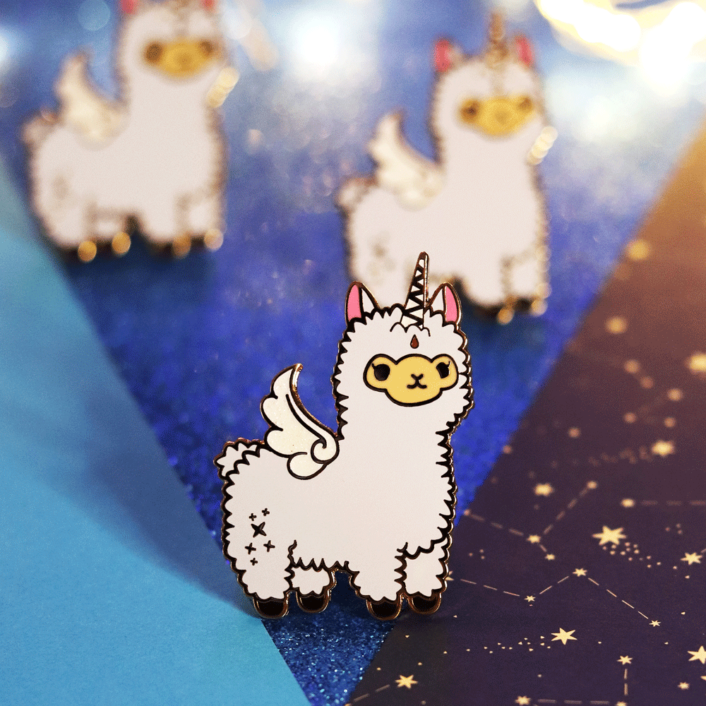 Magical Pegasus Alpaca Enamel Pin | Fantasy Adventure-Inspired Collectible