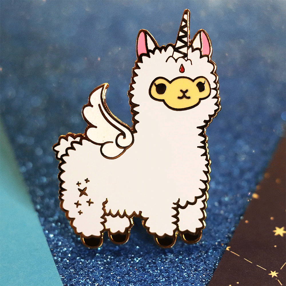 Magical Pegasus Alpaca Enamel Pin | Fantasy Adventure-Inspired Collectible