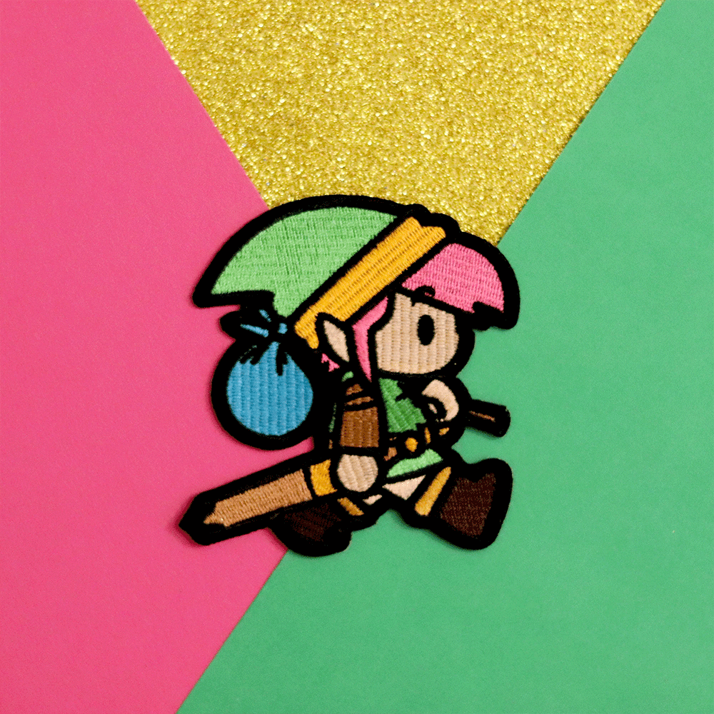 Pink Haired Heroic Elf Chibi Iron-On Patch | Adventure-Inspired Collectible