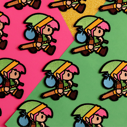 Pink Haired Heroic Elf Chibi Iron-On Patch | Adventure-Inspired Collectible