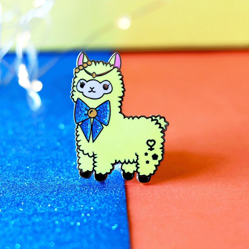 Radiant Guardian Alpaca Enamel Pin | Magical Adventure-Inspired Collectible