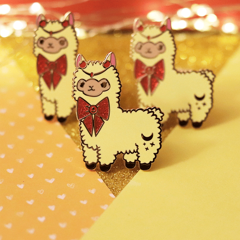 Moonlight Guardian Alpaca Enamel Pin | Magical Adventure-Inspired Collectible