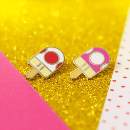 Toad & Toadette Popsicle Enamel Pin | Whimsical Duo-Inspired Collectible