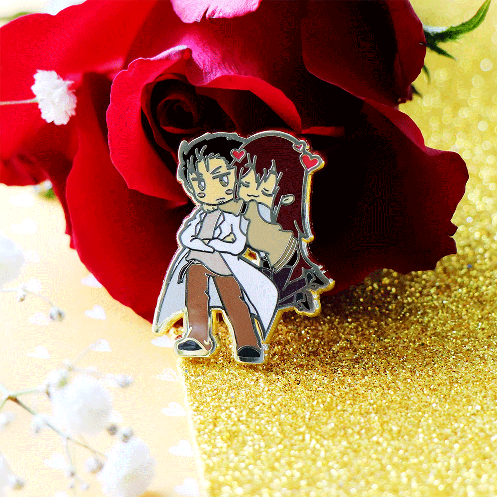 Loving Scientist Couple Enamel Pin | Romance & Adventure-Inspired Collectible