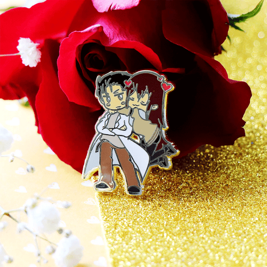 Loving Scientist Couple Enamel Pin | Romance & Adventure-Inspired Collectible